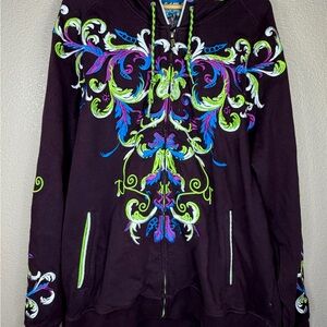 Artful Dodger Men'sEmbroidered Hoodie Jacket Streetwear Embroidered 4XL